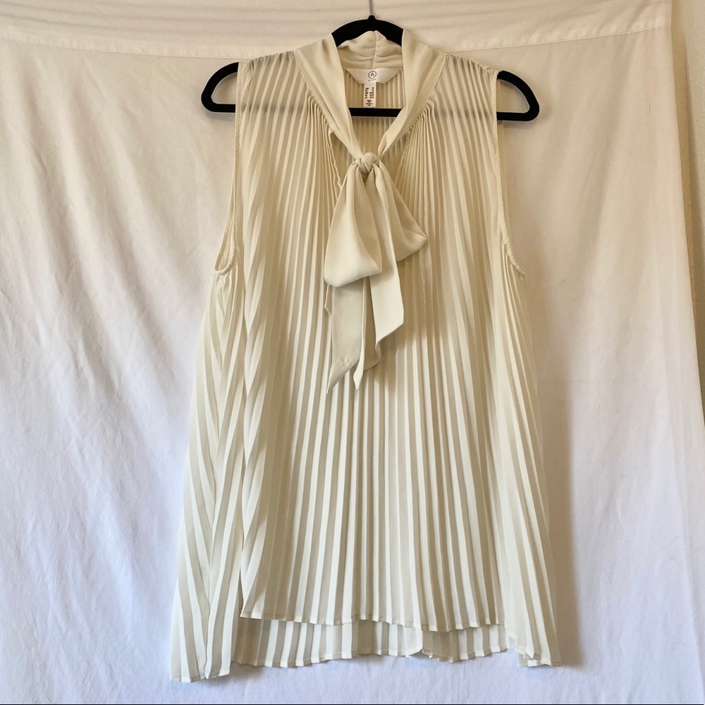 A MTL 1980 Pleated Blouse with Bow